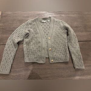 Vince Wool & Cashmere Crocheted Cardigan - Artichoke